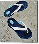 Flip Flops In Paradise Acrylic Print