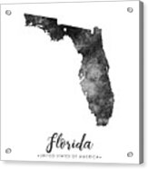 Florida State Map Art - Grunge Silhouette Acrylic Print
