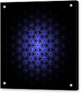 Flower Of Life In Blue Acrylic Print