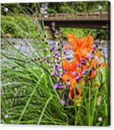 Flowers By The Bridge Acrylic Print