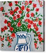 Flowers In Ceramic Vase Acrylic Print