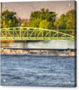 Flowing Kern River Walk And Bridge Acrylic Print