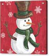 Folk Snowman Acrylic Print