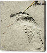 Footprint In The Sand  - South Beach Miami Acrylic Print
