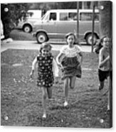 Four Girls Racing, 1972 Acrylic Print