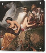 Four Muses And Pegasus Acrylic Print