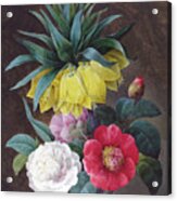 Four Peonies And A Crown Imperial Acrylic Print