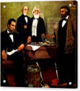 Frederick Douglass Appealing To President Lincoln Acrylic Print