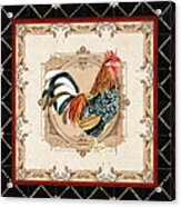 French Country Vintage Style Roosters - Triplet Acrylic Print