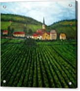 French Village In The Vineyards Acrylic Print