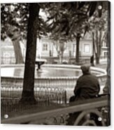 Friends At The Fountain Acrylic Print