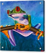 Frog On A Branch Acrylic Print