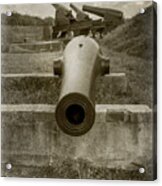 Ft Mchenry Cannons - Sepia Acrylic Print
