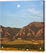Full Moon Boulder Colorado Front Range Panorama Acrylic Print