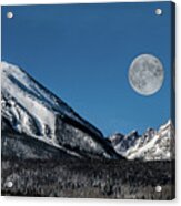 Full Moon Over Silverthorne Mountain Acrylic Print