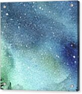 Galaxy Watercolor Aurora Painting Acrylic Print