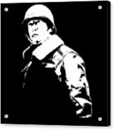 General George Patton - Black And White Acrylic Print