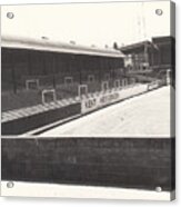 Gillingham - Priestfield Stadium - Rainham End 1 - Bw - August 1969 Acrylic Print