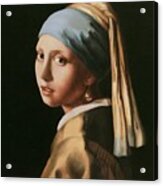 Girl With A Pearl Earring - After Vermeer Acrylic Print
