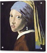 Girl With The Pearl Earring Revisited Acrylic Print