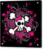 Girly Skull And Crossbones Acrylic Print