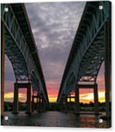 Gold Star Bridge Sunset 2016 Acrylic Print