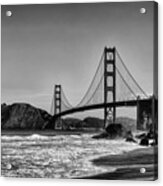 Golden Gate Bridge Black And White Acrylic Print