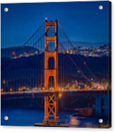Golden Gate Bridge Blue Hour Acrylic Print