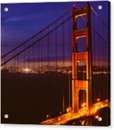 Golden Gate Moon Acrylic Print