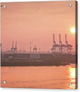 Golden Hour On The Elbe Acrylic Print