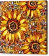 Golden Sunflower Acrylic Print