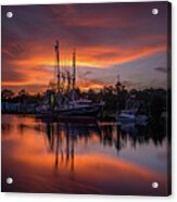 Golden Sunset On The Bayou Acrylic Print