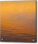 Golden Sunset Reflection Leaving Block Island Acrylic Print