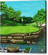 Golf Green Hole 16 Acrylic Print