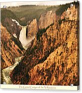 Grand Canyon Of The Yellowstone With Caption Acrylic Print