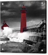 Grand Haven Lighthouse In A Rain Storm Acrylic Print