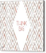 Graphic Art Think Big - Rose Gold And Marble Acrylic Print