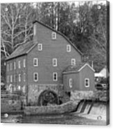 Gray Autumn At The Old Mill In Clinton Acrylic Print