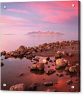 Great Salt Lake And Antelope Island Sunset Acrylic Print