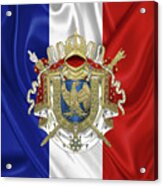 Greater Coat Of Arms Of The First French Empire Over Flag Acrylic Print