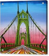 Green St. Johns Bridge 3 Acrylic Print