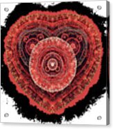 Grunge Fractal Heart Acrylic Print