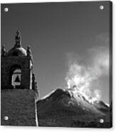 Guallatiri Volcano In Black And White Chile Acrylic Print