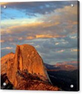 Half Dome Sunset Colorful Clouds Vertical Acrylic Print
