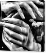 Hands In Black And White Acrylic Print