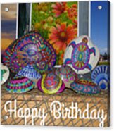 Happy Birthday Shells Acrylic Print