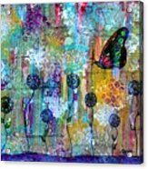 Happy Times Abstract With Butterfly Acrylic Print