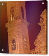 Havana Cathedral Tower Night Acrylic Print