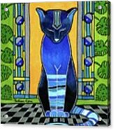 He Is Back - Blue Cat Art Acrylic Print