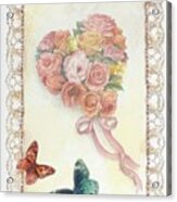 Heart Shape Bouquet With Butterfly Acrylic Print